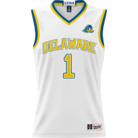 Delaware Fightin' Blue Hens Basketball Jersey, White Lightweight Sportswear Jersey Shirt, Sleeveless Athletic Tank Jersey, Casual Gift for Men