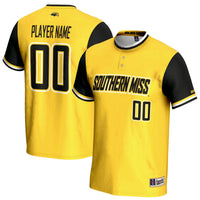 Southern Miss Golden Eagles Softball Jersey, Gold Sportswear Jersey Shirt, Lightweight Breathable Athletic Jersey, Casual Gift for Men
