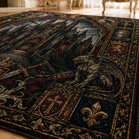 Gothic Cathedral Rug - Stone Guardians and Heraldic Shadow