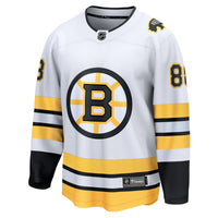 David Pastrnak Boston Bruins Hockey Jersey, White Breakaway Away Sportswear Jersey Shirt, Long Sleeve Hockey Sweater Jersey, Casual Gift for Men