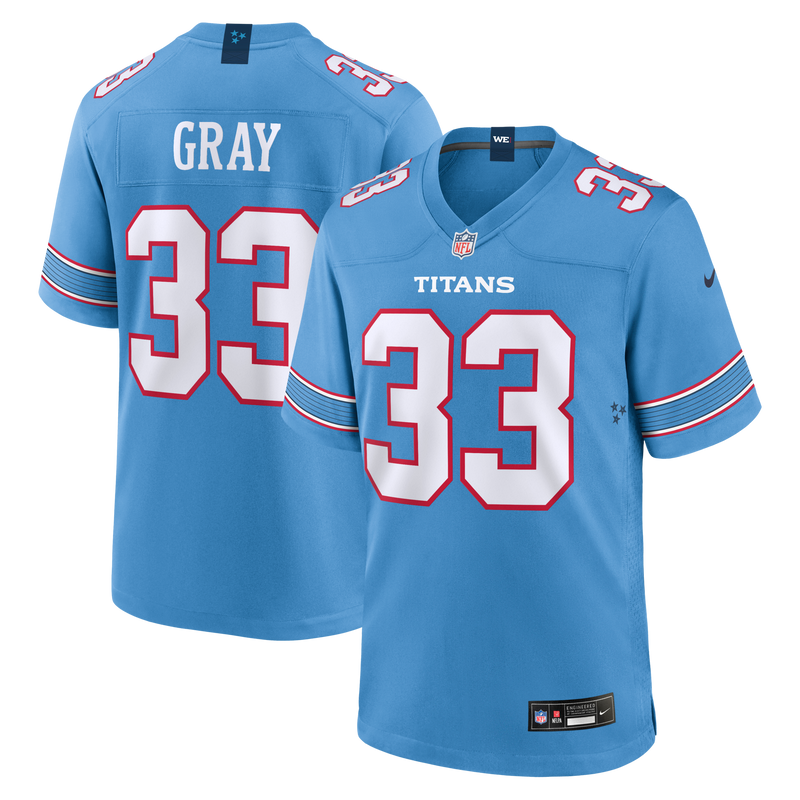 Cedric Gray Tennessee Titans Football Jersey, Light Blue Sportswear Jersey Shirt, Lightweight Breathable Athletic Jersey, Casual Gift for Men