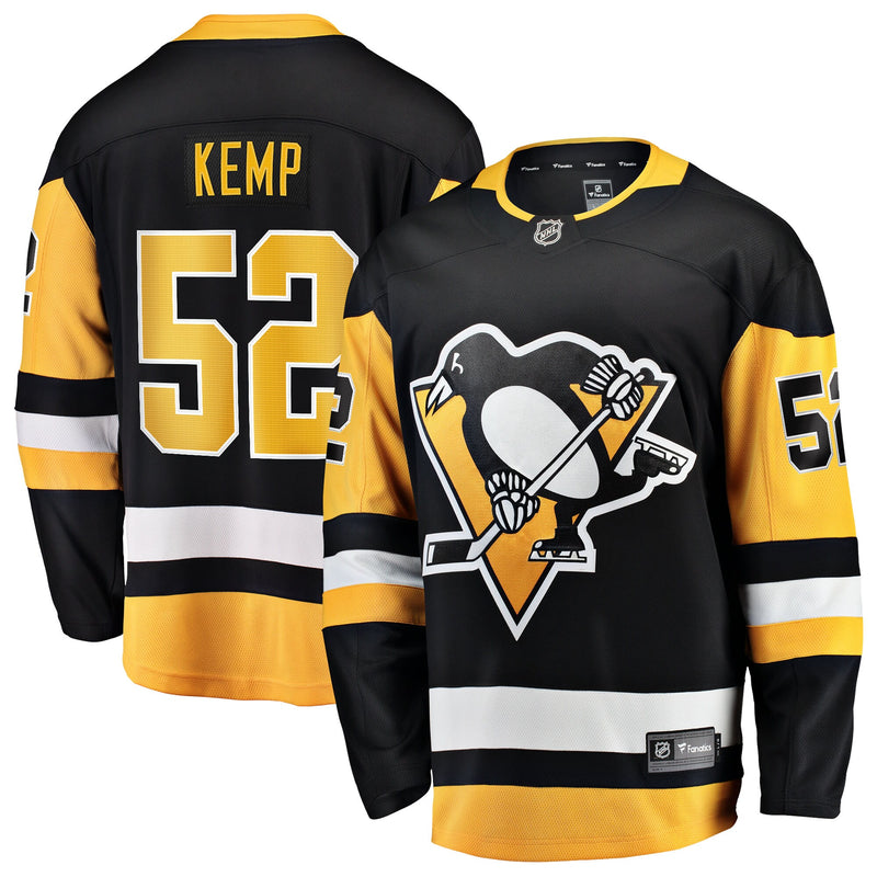 Philip Kemp Pittsburgh Penguins Hockey Jersey, Black Breakaway Sportswear Jersey Shirt, Long Sleeve Hockey Sweater Jersey, Casual Gift for Men