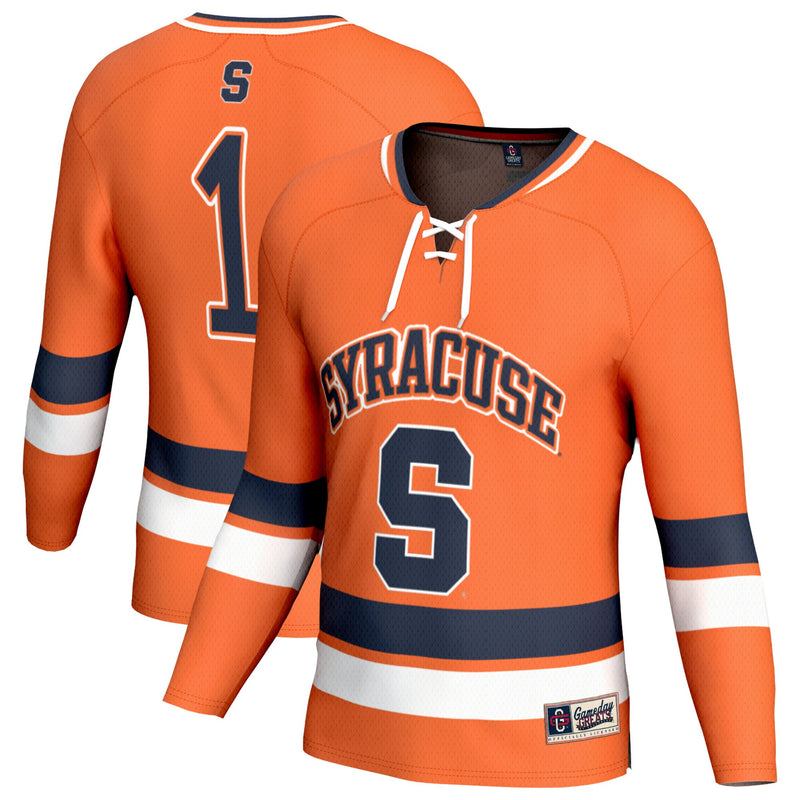 Syracuse Orange Lightweight Hockey Jersey, Fashion Sportswear Jersey Shirt, Long Sleeve Hockey Sweater Jersey, Casual Gift for Men