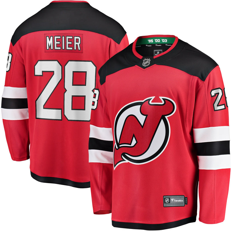 Timo Meier New Jersey Devils Hockey Jersey, Red Breakaway Home Sportswear Jersey Shirt, Long Sleeve Hockey Sweater Jersey, Casual Gift for Men