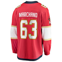 Brad Marchand Florida Panthers Hockey Jersey, Red Breakaway Home Sportswear Jersey Shirt, Long Sleeve Hockey Sweater Jersey, Casual Gift for Men