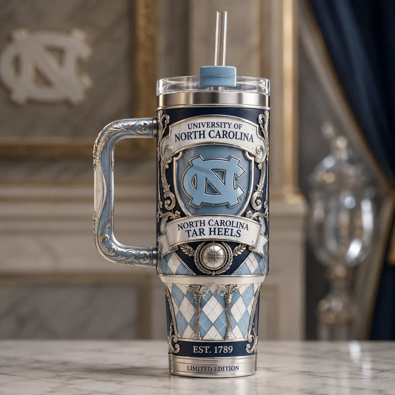 UNC Heritage Crest - Carolina Blue Ornamental Tumbler