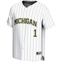 Michigan Wolverines Baseball Jersey, White Fashion Sportswear Jersey Shirt, Lightweight Breathable Athletic Jersey, Casual Gift for Men