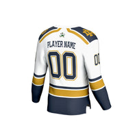 Notre Dame Fighting Irish Hockey Jersey, White Fashion Sportswear Jersey Shirt, Long Sleeve Hockey Sweater Jersey, Casual Gift for Men