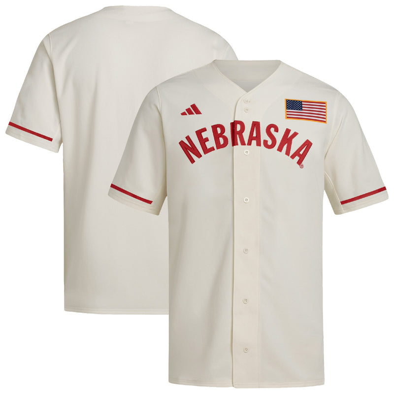 Nebraska Huskers Baseball Jersey, Cream Replica Sportswear Jersey Shirt, Lightweight Breathable Athletic Jersey, Casual Gift for Men