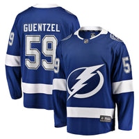 Jake Guentzel Tampa Bay Lightning Hockey Jersey, Blue Breakaway Sportswear Jersey Shirt, Long Sleeve Hockey Sweater Jersey, Casual Gift for Men