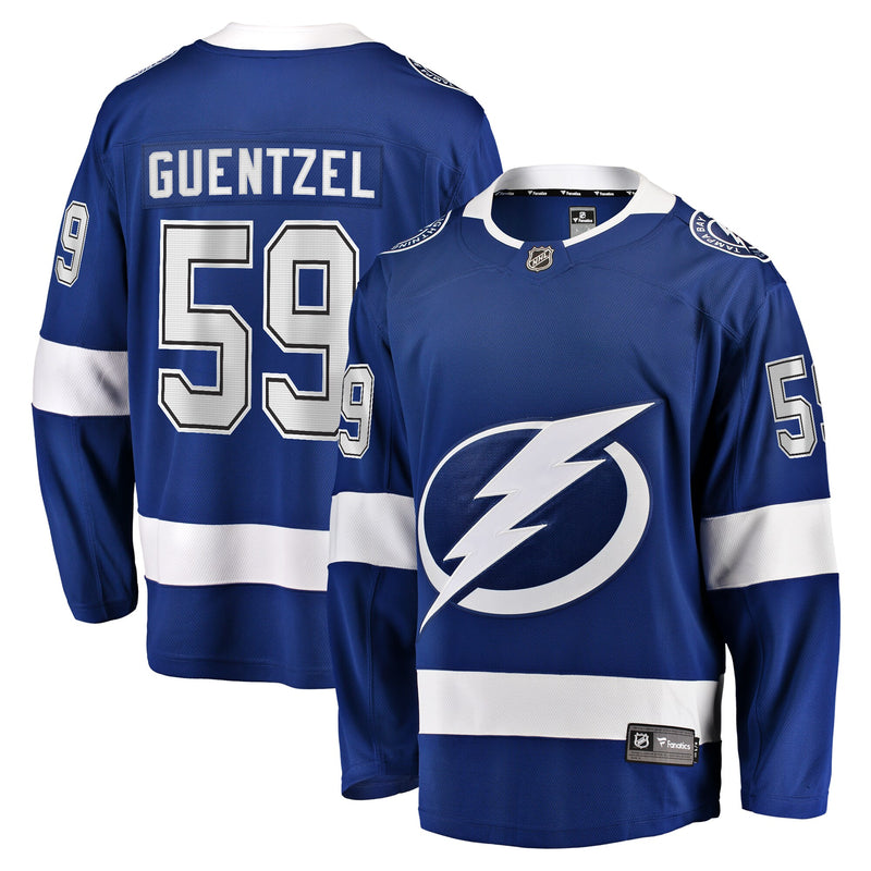 Jake Guentzel Tampa Bay Lightning Hockey Jersey, Blue Breakaway Sportswear Jersey Shirt, Long Sleeve Hockey Sweater Jersey, Casual Gift for Men