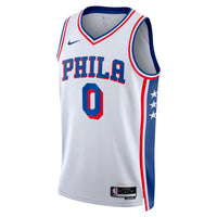 Tyrese Maxey Philadelphia 76ers Basketball Jersey, White Swingman Sportswear Jersey Shirt, Sleeveless Athletic Tank Jersey, Casual Gift for Men
