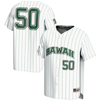 Hawaii Rainbow Warriors Lightweight Baseball Jersey, White Sportswear Jersey Shirt, Lightweight Breathable Athletic Jersey, Casual Gift for Men