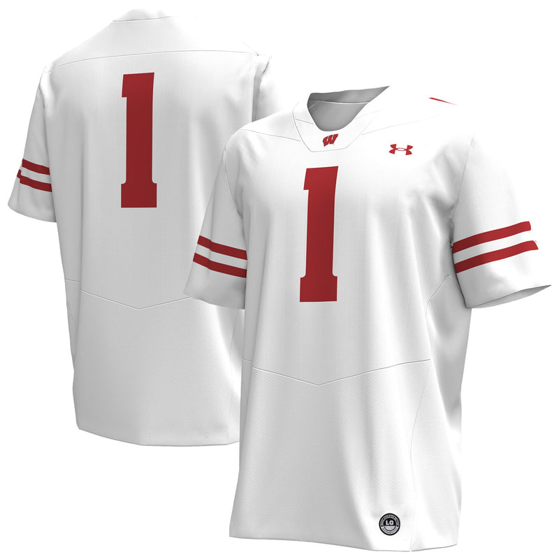 Wisconsin Badgers Football Jersey, White Replica Sportswear Jersey Shirt, Lightweight Breathable Athletic Jersey, Casual Gift for Men