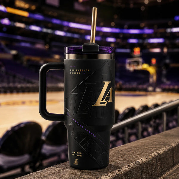 LAL Monogram - Blacked-Out Tonal Drinkware in Gold - main