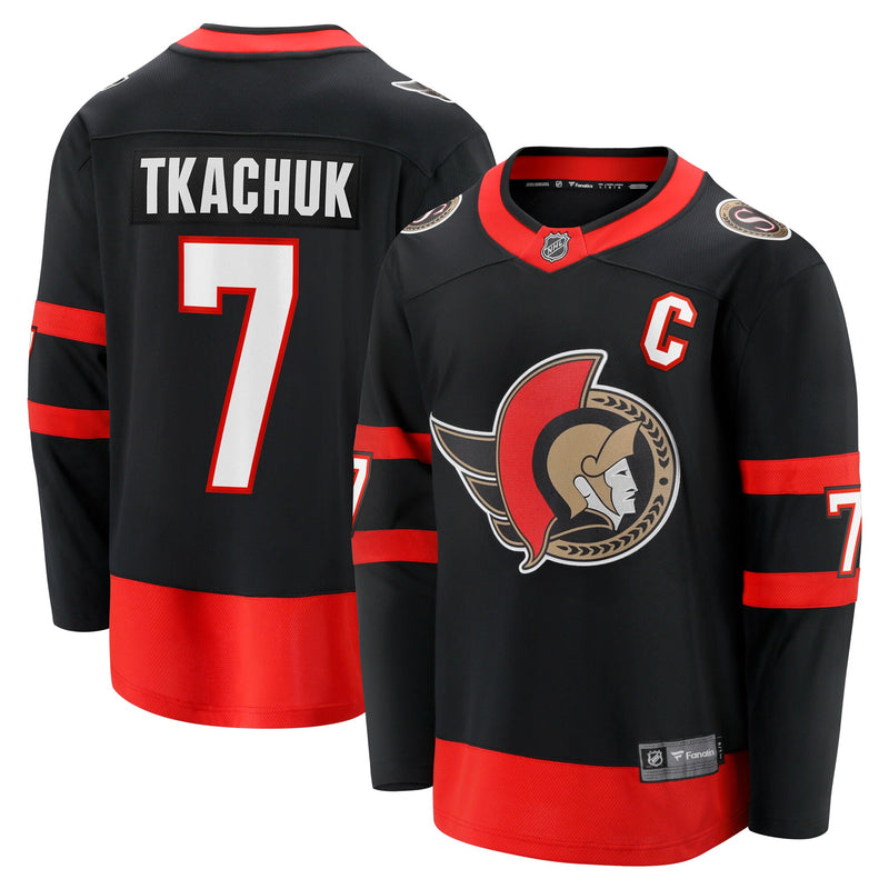 Brady Tkachuk Ottawa Senators Hockey Jersey, Black Breakaway Sportswear Jersey Shirt, Long Sleeve Hockey Sweater Jersey, Casual Gift for Men