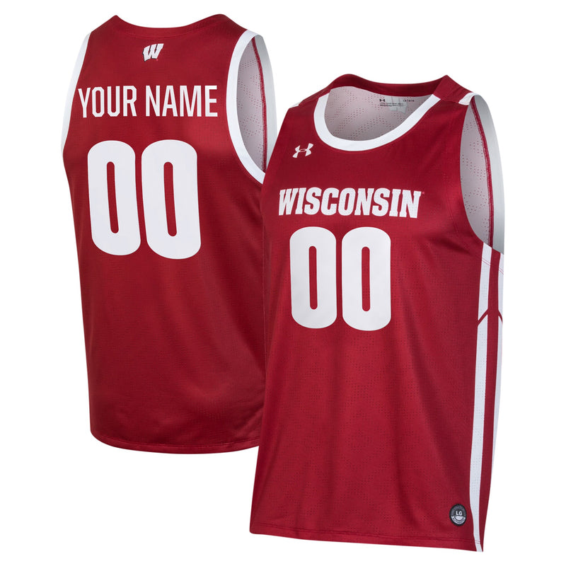 Wisconsin Badgers Basketball Jersey, Red Alternate Sportswear Jersey Shirt, Sleeveless Athletic Tank Jersey, Casual Gift for Men
