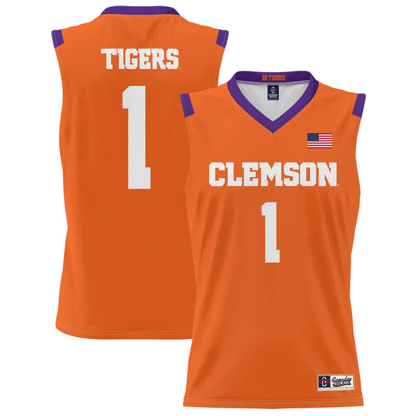 #1 Clemson Tigers Lightweight Basketball Jersey - Orange