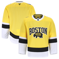 Boston Bruins Hockey Jersey, Gold Authentic Sportswear Jersey Shirt, Long Sleeve Hockey Sweater Jersey, Casual Gift for Men