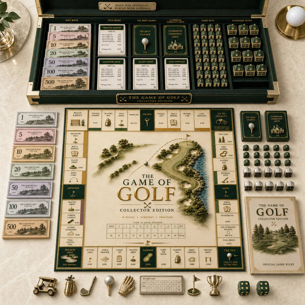 Fairways in Fine Print - A Study in Green, Cream and Gold - main