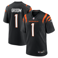 Number Groom Cincinnati Bengals Football Jersey, Black Game Sportswear Jersey Shirt, Lightweight Breathable Athletic Jersey, Casual Gift for Men