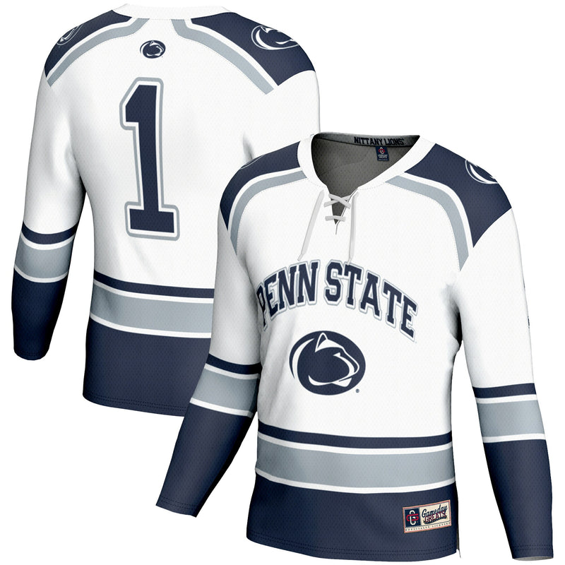 Penn State Nittany Lions Hockey Jersey, White Sportswear Jersey Shirt, Long Sleeve Hockey Sweater Jersey, Casual Gift for Men