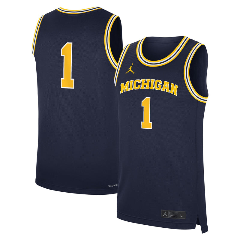 Michigan Wolverines Basketball Jersey, Navy Replica Sportswear Jersey Shirt, Sleeveless Athletic Tank Jersey, Casual Gift for Men