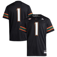Miami Hurricanes Football Jersey, Black Sportswear Jersey Shirt, Lightweight Breathable Athletic Jersey, Casual Gift for Men, Style 202538850