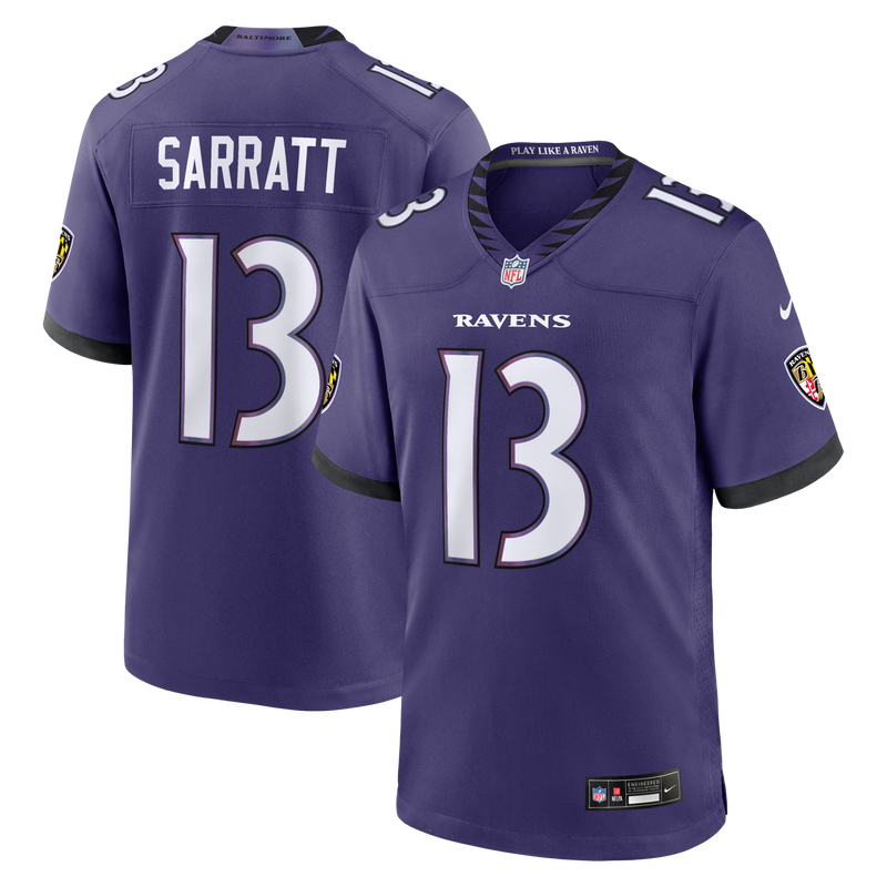 Elijah Sarratt Baltimore Ravens Football Jersey, Purple Sportswear Jersey Shirt, Lightweight Breathable Athletic Jersey, Casual Gift for Men