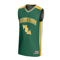 William & Mary Tribe Basketball Jersey, Green Sportswear Jersey Shirt, Sleeveless Athletic Tank Jersey, Casual Gift for Men