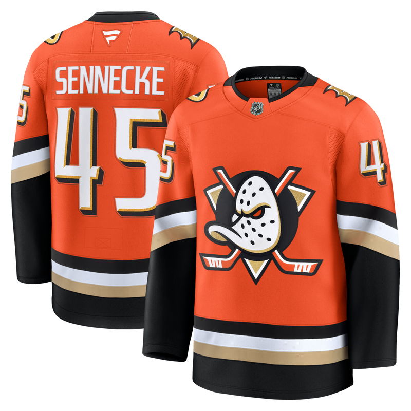 Beckett Sennecke Anaheim Ducks Hockey Jersey, Orange Premium Sportswear Jersey Shirt, Long Sleeve Hockey Sweater Jersey, Casual Gift for Men