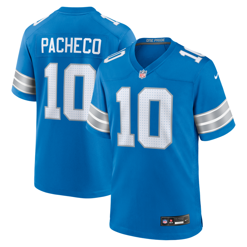 Isiah Pacheco Detroit Lions Football Jersey, Blue Game Sportswear Jersey Shirt, Lightweight Breathable Athletic Jersey, Casual Gift for Men