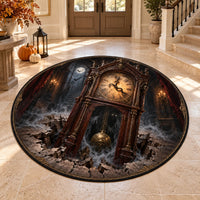 Hour of the Hollow - Gothic Clock Round Rug
