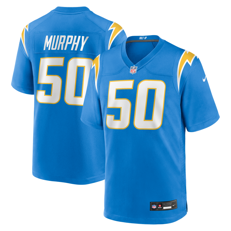 Caleb Murphy Los Angeles Chargers Football Jersey, Powder Sportswear Jersey Shirt, Lightweight Breathable Athletic Jersey, Casual Gift for Men