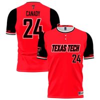 Texas Tech Red Raiders Softball Jersey, Fashion Sportswear Jersey Shirt, Lightweight Breathable Athletic Jersey, Casual Gift for Men