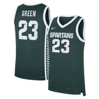 Michigan State Spartans Basketball Jersey, Green Replica Sportswear Jersey Shirt, Sleeveless Athletic Tank Jersey, Casual Gift for Men