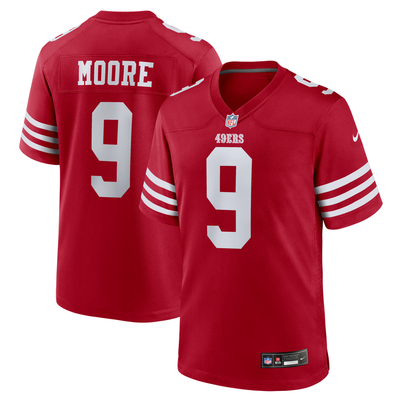 Skyy Moore San Francisco 49ers Football Jersey, Scarlet Sportswear Jersey Shirt, Lightweight Breathable Athletic Jersey, Casual Gift for Men