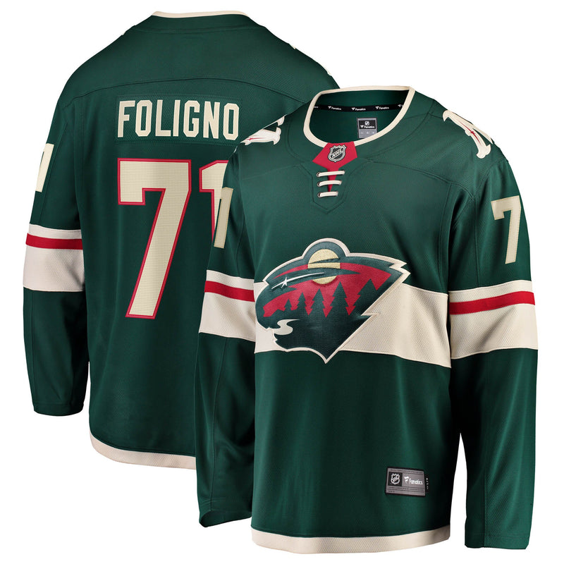 Nick Foligno Minnesota Wild Hockey Jersey, Green Breakaway Home Sportswear Jersey Shirt, Long Sleeve Hockey Sweater Jersey, Casual Gift for Men