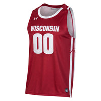 Wisconsin Badgers Basketball Jersey, Red Alternate Sportswear Jersey Shirt, Sleeveless Athletic Tank Jersey, Casual Gift for Men