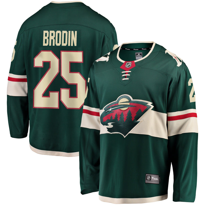 Jonas Brodin Minnesota Wild Hockey Jersey, Green Breakaway Sportswear Jersey Shirt, Long Sleeve Hockey Sweater Jersey, Casual Gift for Men