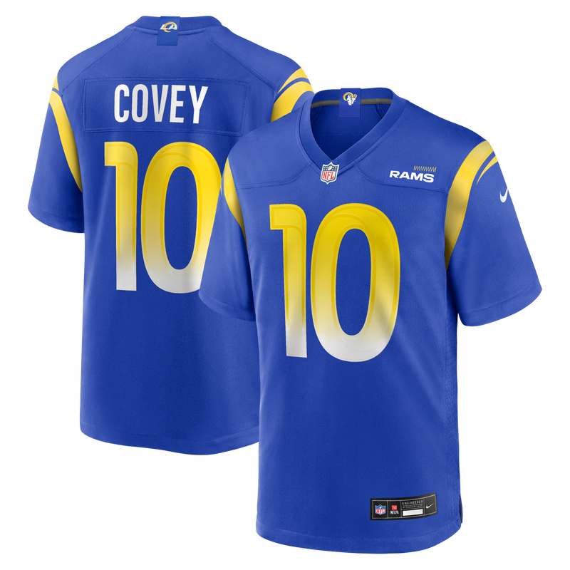 Britain Covey Los Angeles Rams Football Jersey, Royal Game Sportswear Jersey Shirt, Lightweight Breathable Athletic Jersey, Casual Gift for Men