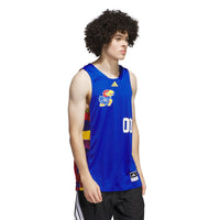 Kansas Jayhawks Basketball Jersey, Royal/Red Sportswear Jersey Shirt, Sleeveless Athletic Tank Jersey, Casual Gift for Men