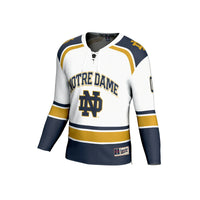 Notre Dame Fighting Irish Hockey Jersey, White Fashion Sportswear Jersey Shirt, Long Sleeve Hockey Sweater Jersey, Casual Gift for Men