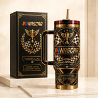 NASCAR Victory Lane - A Study in Gold Relief and Checkered Detail