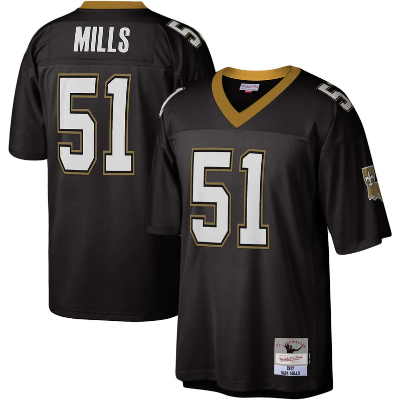 Sam Mills New Orleans Saints Football Jersey, Black Replica Sportswear Jersey Shirt, Lightweight Breathable Athletic Jersey, Casual Gift for Men