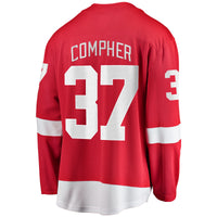 J.T. Compher Detroit Red Wings Hockey Jersey, Breakaway Home Sportswear Jersey Shirt, Long Sleeve Hockey Sweater Jersey, Casual Gift for Men