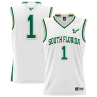 South Florida Bulls Basketball Jersey, White Lightweight Sportswear Jersey Shirt, Sleeveless Athletic Tank Jersey, Casual Gift for Men