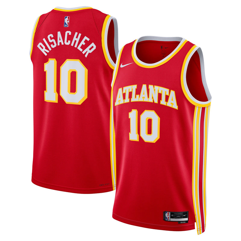 Zaccharie Risacher Atlanta Hawks Basketball Jersey, Red Swingman Sportswear Jersey Shirt, Sleeveless Athletic Tank Jersey, Casual Gift for Men