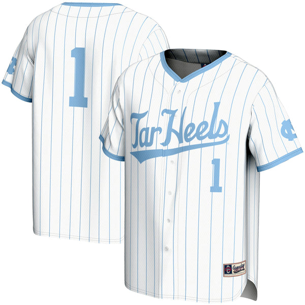 #1 North Carolina Tar Heels Lightweight Baseball Jersey - White