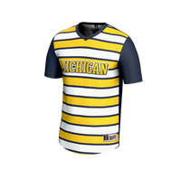 Michigan Wolverines Soccer Jersey, Navy Fashion Lightweight Sportswear Jersey Shirt, Lightweight Breathable Athletic Jersey, Casual Gift for Men